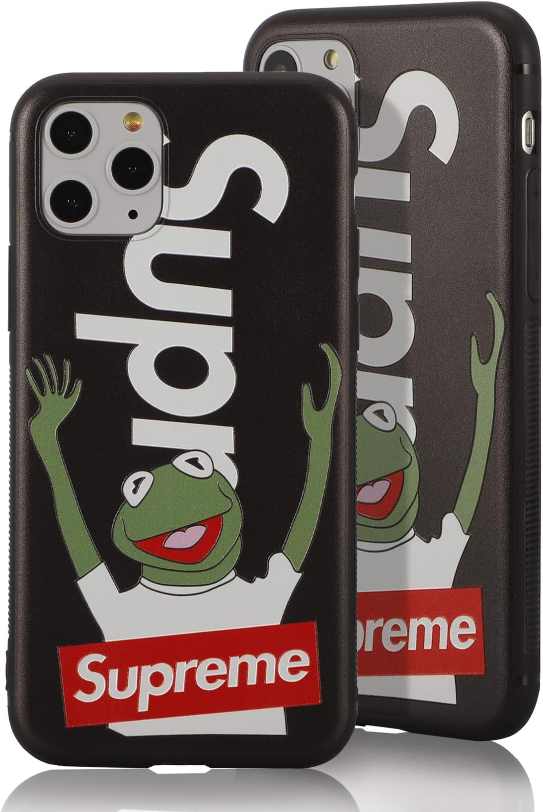 SUP Frog Case [ compatible with Apple iPhone 11 Pro Max - 6.5", in black ] SUPREME x Kermit the frog smartphone cover - perceptible 3D-Motif…