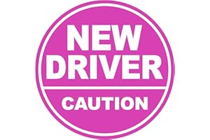 GEEKBEAR New Driver Car Magnet - Colorful, Reflective, Weather-Resistant - Circular 4.7 x 4.7 in (Pink/Pink)