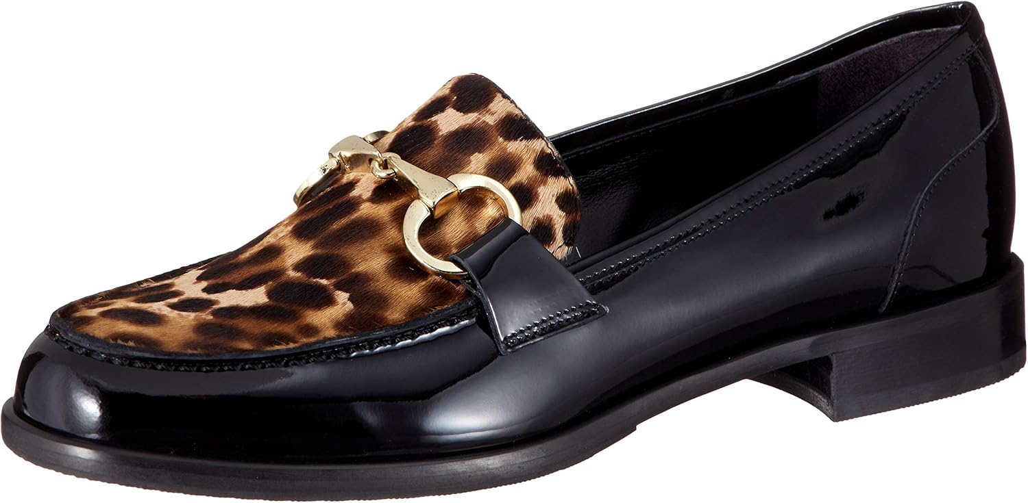 【ルカ グロッシ】コインローファー レディース LUCA 4811M-QA ブラック/レオパード