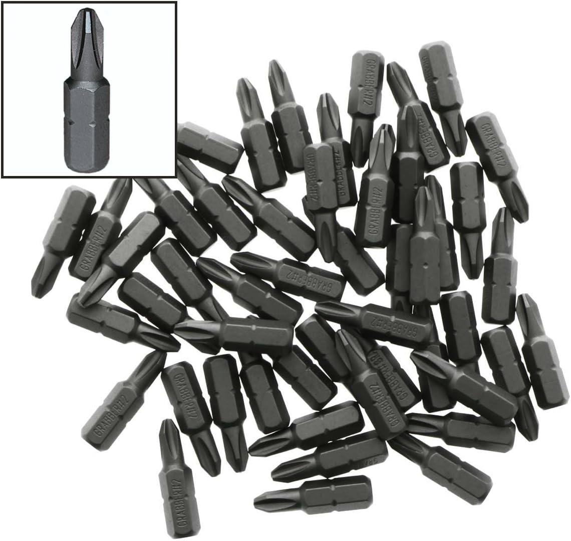 Grabber #2 Reduced Phillips Drywall Screw Driver Bit Tips (50-Pack) - - 