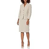 Le Suit Women's 3 Button Notch Collar Mini Diamond Jacquard