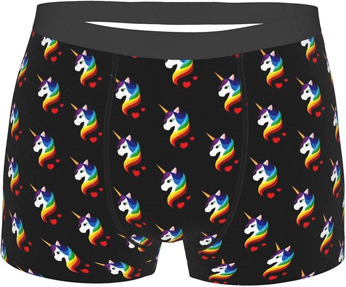 Men's Boxer Brief unicorn black pattern Soft Comfy and Breathable Underwear Trunk