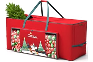 UIRWAY Christmas Tree Storage Bag- Fit for 7.5ft Artificial Trees, 600D Oxford Christmas Tree Bag with Transparent Pouch & Si