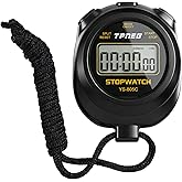 TPNEG Simple Stopwatch Timer - Easy to Use, Set Up, Read, and Carry - Large Display - On/Off, AAA Battery - Ideal for Coaches