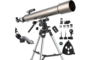 NACATIN Astronomy Telescope for Adults & Professionals, 102mm Aperture 900mm with Dual Slow-Motion Rods - for Ultra-Smooth & 