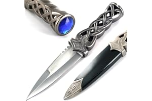 Ace Martial Arts Supply New Scottish Celtic Gaelic Twist Knot Blue Ruby Gemstone Wicca Knife, 9-Inch