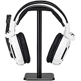 Soporte para auriculares, soporte universal de metal de aluminio para AirPods Max, HyperX Cloud II, Xbox One, Turtle Beach, Sennheiser, Sony, Bose, Beats pantalla de auriculares para juegos de PC y auriculares Bluetooth (negro).
