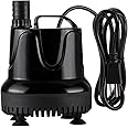 hygger 1060 GPH Quick Water Change Aquarium Pump Submersible Fountain Water Pump Fish Tank Pond Drain Transfer Pump with 2 Adaptors Black