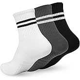 Ivyhouse 3 Pairs Womens Pilates Socks with Grips Non Slip Yoga Socks Barre Gym Athletic Grippy Socks for Women