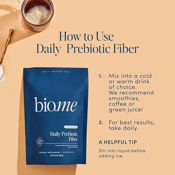 DAILY PREBIOTIC FIBER – FIBER SUPPLEMENT POWDER FOR DIGESTIVE HEALTH & GUT HEALTH – FIBER POWDER UNFLAVORED PREBIOTICS, NON-GMO DIETARY FIBER, GLUTEN & SUGAR FREE SOLUBLE FIBER SUPPLEMENTS-30 SERVINGS