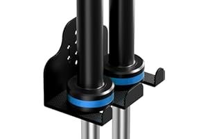 ZGJWJYUU Barbell Wall Holder,Olympic Hanger,Garage Gym Bar Wall Rack,Vertical Barbell Mount Rack,Space Saving Commercial or Home Gym Accessory,Holds Under 33mm Bar Size(Black)