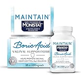 from The Makers of Monistat, Maintain Boric Acid Suppositories for Women, Fragrance-Free Inserts for Vaginal Odor Control and pH Balance Without Irritation, 30 Count