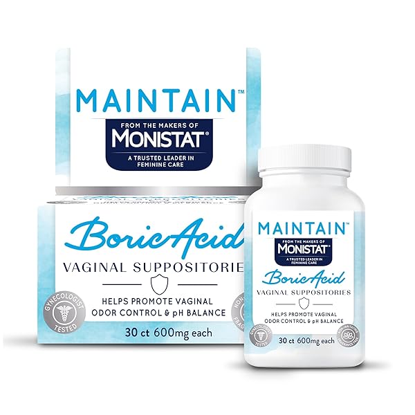 FROM THE MAKERS OF MONISTAT, MAINTAIN BORIC ACID SUPPOSITORIES FOR WOMEN, 600 MG OF BORIC ACID, 30 CT, 1 PACK