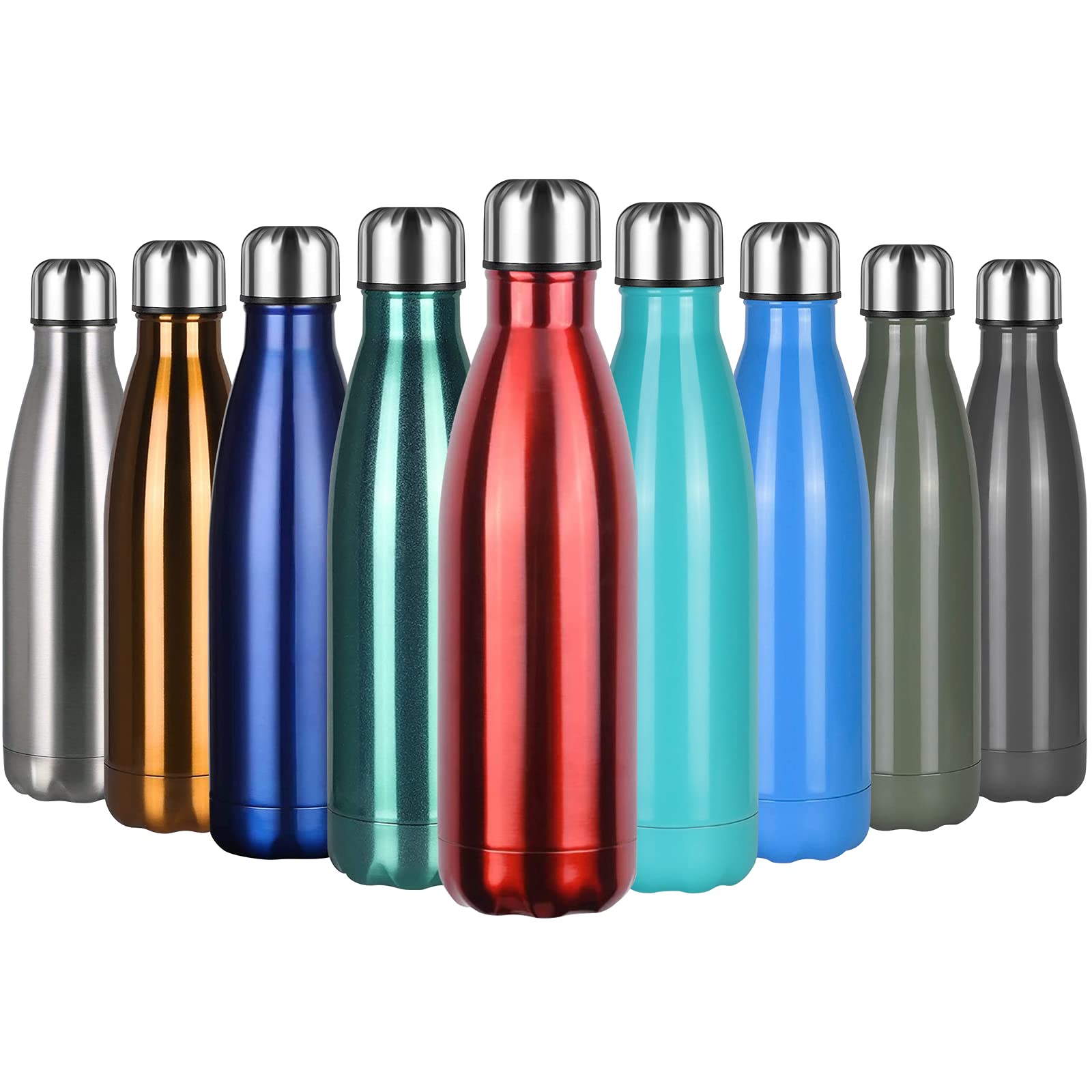 flintronic Stainless Steel Water Bottle,500ml Double Walled Vacuum Flask with Cleaning Brush, BPA Free 12 Hours Hot&Cold Sport Drink Bottle for Gym, Home, Office, Outdoor, Work
