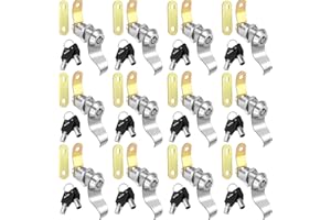 Duraaamo 12 Pack Rv Door Locks for Storage Door 1-1/8'' Rv Compartment Locks with Keys for Camper Travel Trailer Compartment Cabinet Secure Drawer