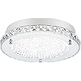 Lzawvm Crystal Ceiling Light Fixture, Flush Mount Bedroom Bathroom Hallway Light, 4000K LED Dimmable, 18W