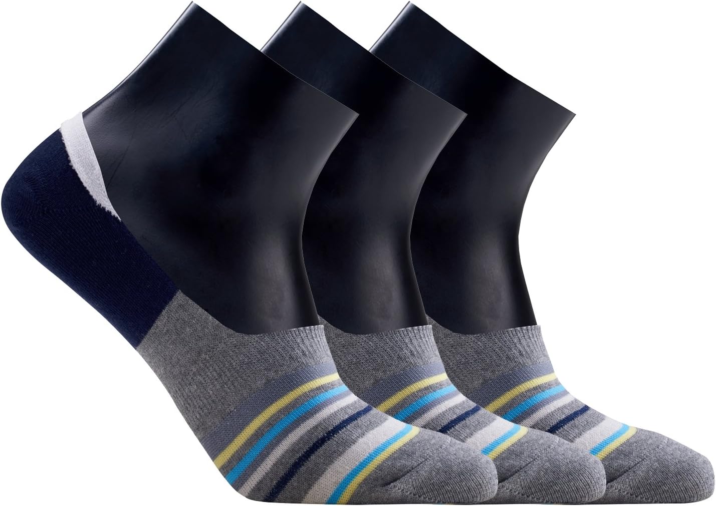 Rexy Mens No Show Socks - Double Cushion And Double Non Slip Technique Low Cut Sock for men : Novelty Comfortable Sox 3pairs