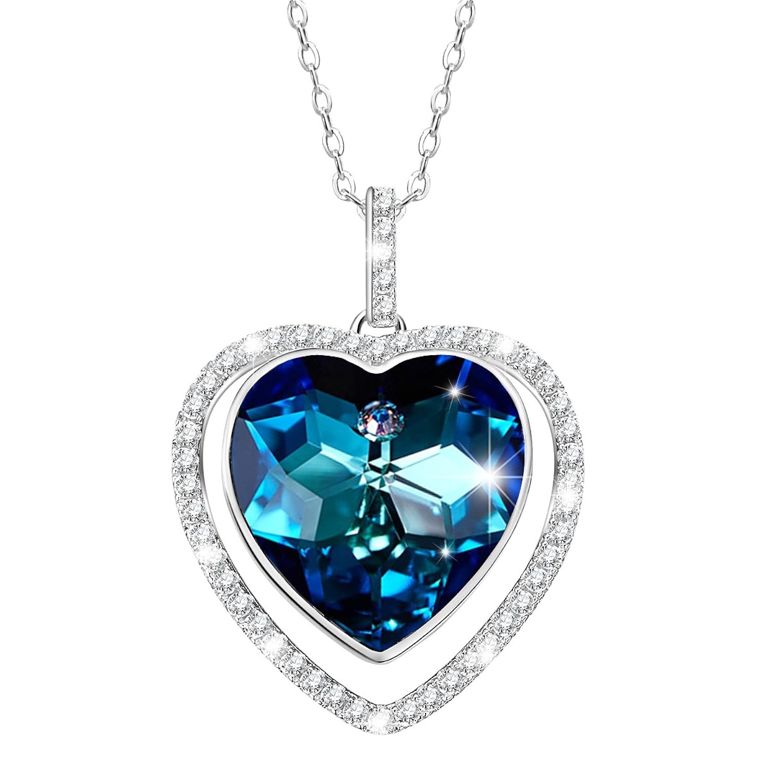 STAR SANDS Guarding Love Collar Forma de Corazón Azul para Mujer con