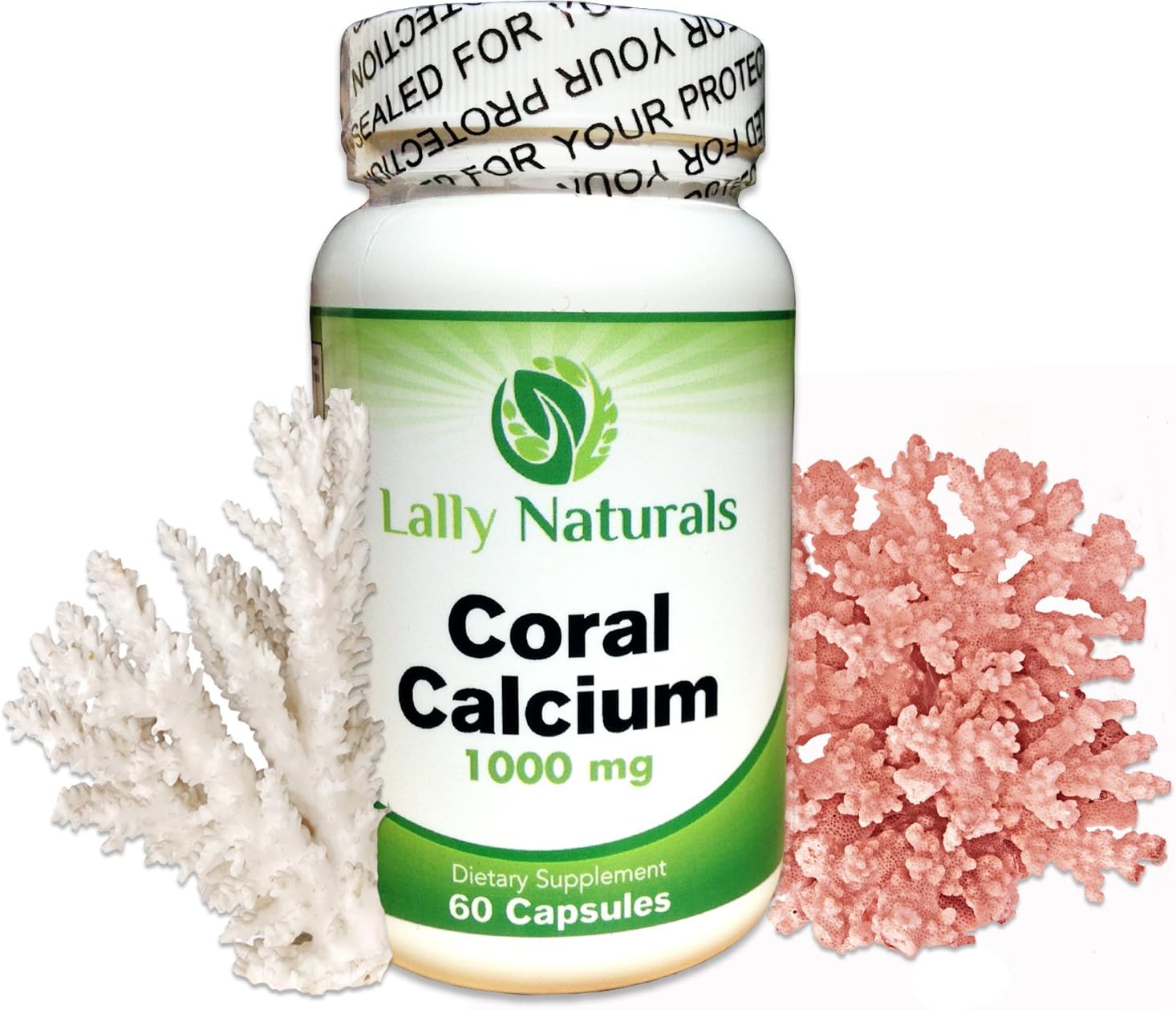 Coral Calcium Plus Vitamin D3 1000 mg (60 Capsules) Natural