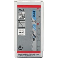 Bosch T118B Jigsaw Blades - 100 Pack, High-Speed Steel, Corrugated/Milled Tooth Design