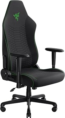 Iskur V2 X - Sedia da gioco essenziale con supporto lombare integrato (cuscini in schiuma sagomata ad alta densità, braccioli 2-D, tessuto con finitura morbida) Nero