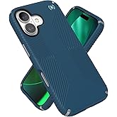 Speck PRESIDIO2 Grip for iPhone 17 Case, MagSafe-Compatible, Slim Protective Case, DEEP SEA/Silver Metallic/Spell Blue
