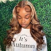 Pizazz Honey Blonde Lace Front Wigs Human Hair Pre Plucked Natural Hairline | 13x4 Glueless Wigs Human Hair 180 Density 4/27 