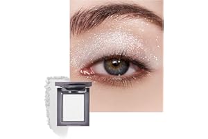 White Glitter Eyeshadow Palette, Neutral Smooth Shimmer Long Lasting Eyeshadow for Older Women, Glitter Holographic Pigmented