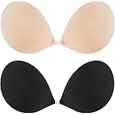 queensecret Adhesive Bra, Push up Strapless Self Adhesive Bra, Invisible Silicone Bra for Backless Dress