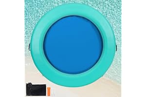 ACOMUZI 6FT Water Hammock Inflatable Floating Dock, Round Floating Ring Heavy Duty Lake Floats for Adults, Inflatable Raft Platform for Pool and Lake(Green)