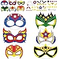 chiazllta 24 Packs Mask Your Own Super Theme Hero Masks Hero Craft Kits DIY Paper Masks Art Craft for Home Classroom Game Activities Party Favors