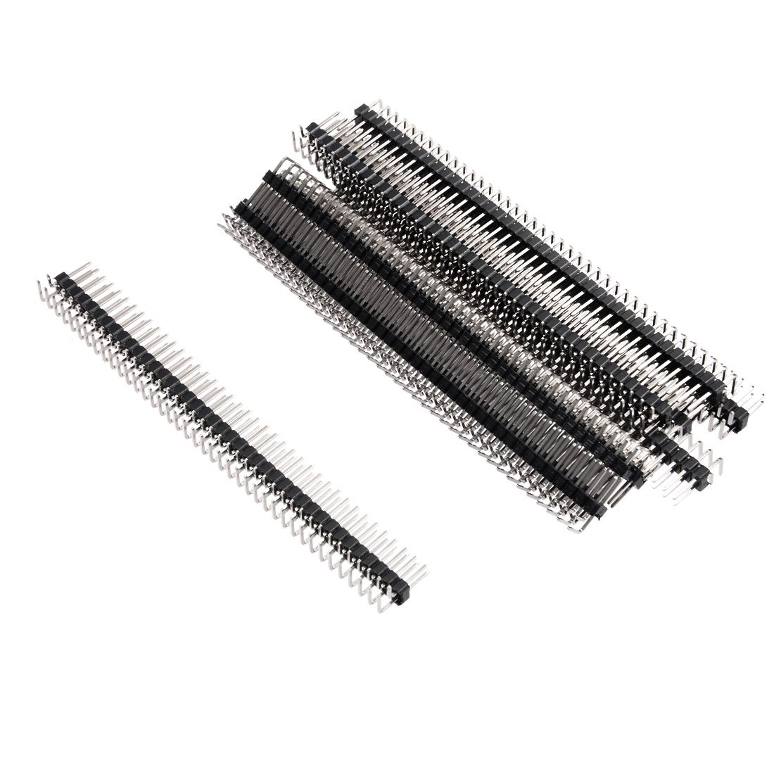 Sourcingmap 10Pcs 2.54mm Pitch 40-Pins Double Row Right Angle Connector Pin Header Strip for Prototype Shield