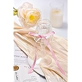 60 Pcs Twist Tie Bows 5x7 Inch Satin Ribbon Bows for Gift Wrapping Cake Treat Bags (Pink)