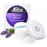 Milcu Magic Puff Underarm Deodorant Powder, 1.4 oz (40g) | Fragrance-Free, No Sticky Residue, Puff Applicator for Mess-Free Daily Use