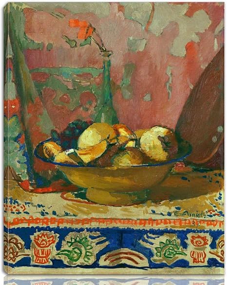 Amazon Co Jp Cuno Amiet 伸びた ジクレー キャンバスに印刷 有名な絵画 美術品 ポスター 再生 壁の装飾 ハングする準備ができて 果物のある静物果物のある静物 Nk ホーム キッチン