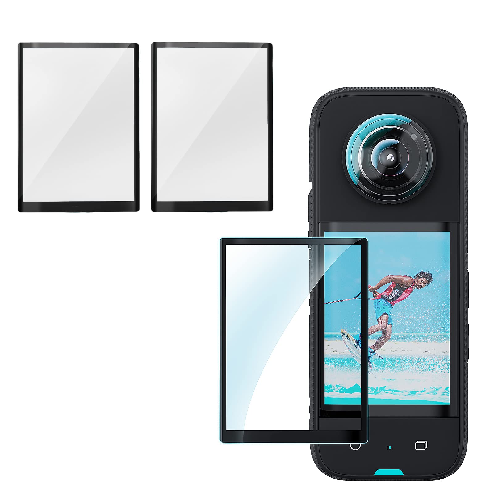 MotuTech Tempered Glass Screen Protector for Insta360 X3 Camera Anti-Scratch (2 Pieces)