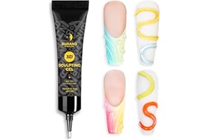 BURANO 3D Clear Nail Sculpting Gel, 15G Nail Glue Gel for Nail Art Designs, Clear Gel Polish Molding Gel for Drawing, Liner Gel for Sculpture and Decoration (1 Bottle)