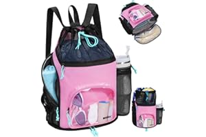 WANDF Swim Bag with Wet Pockets Sandproof Beach Backpack with 40oz Tumbler Pocket Mesh Drawstring Backpack Pool Bag for Gym