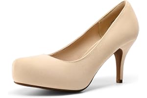 DREAM PAIRS Tiffany Women's Classic Elegant Versatile Low Stiletto Heel Dress Platform Pumps Shoes