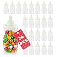 Baby Bottles for Baby Shower Game - 24Pcs Plastic Baby Bottles for Baby Shower Decorations Mini Baby Bottles for Baby Shower Decor - 3.94 inch Baby Bottle for Baby Shower Game Small Baby Bottles