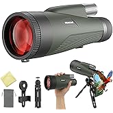 15x65 Monoculars for Adults High Powered - Monocular Telescope with Phone Adapter & Tripod - Super Bright Waterproof Monocular with BAK4 Prism & FMC Lens - Monoculars for Bird Watching Travel Hiking