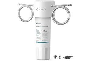 NOVETE Under Sink Water Filter System, Reduce Chlorine, PFAS, PFOA/PFOS, Bad Taste, 30K Gallons APP Track, NSF/ANSI 42/372 Ce