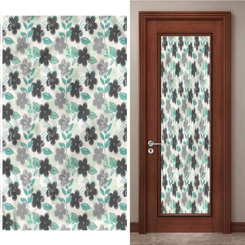 3D Door Wall Mural Wallpaper DIY Home Decor Decals, Floral