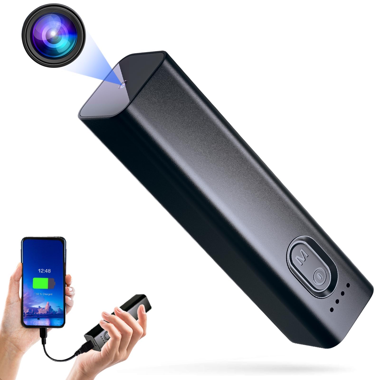 Mayycinco Mini Spy Camera Power Bank Hidden Camera No WiFi 1080P - Main Image