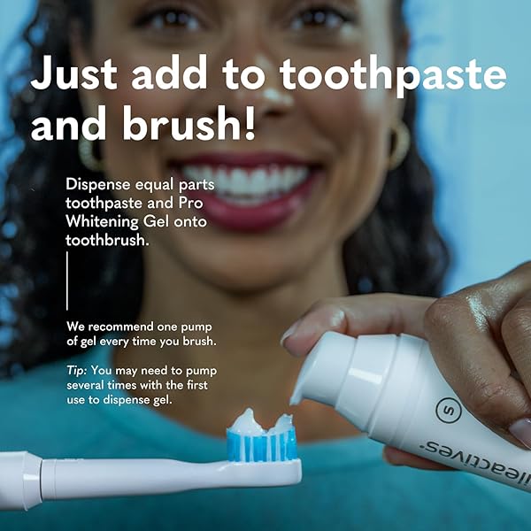 SMILEACTIVES TEETH WHITENING GEL FOR TOOTHPASTE WITH CLINICAL-GRADE HYDROGEN PEROXIDE, TOOTH STAIN REMOVER FOR WHITE TEETH, DENTIST QUALITY PRO WHITENING GEL TO REMOVE COFFEE STAINS, 2 OZ BOTTLE