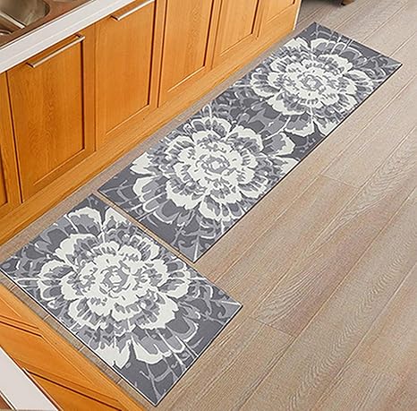 Amazon キッチンマット 洗える マット キッチン 滑り止め 180 ラグ 台所マット キッチンラグ 丸洗い すべり止め 春夏秋冬 1cm ワイド おしゃれ 北欧 柄 黒 ブラック 花柄 おしゃれ 軽量 ホットカーペット対応 ロング 50 80cm マット カラー 玄関マット オンライン通販