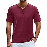 Cotrasen Men's Henley Shirts Short Sleeve 3 Button T-Shirts Casual Lightweight Basic Tee Fashion Summer Tops