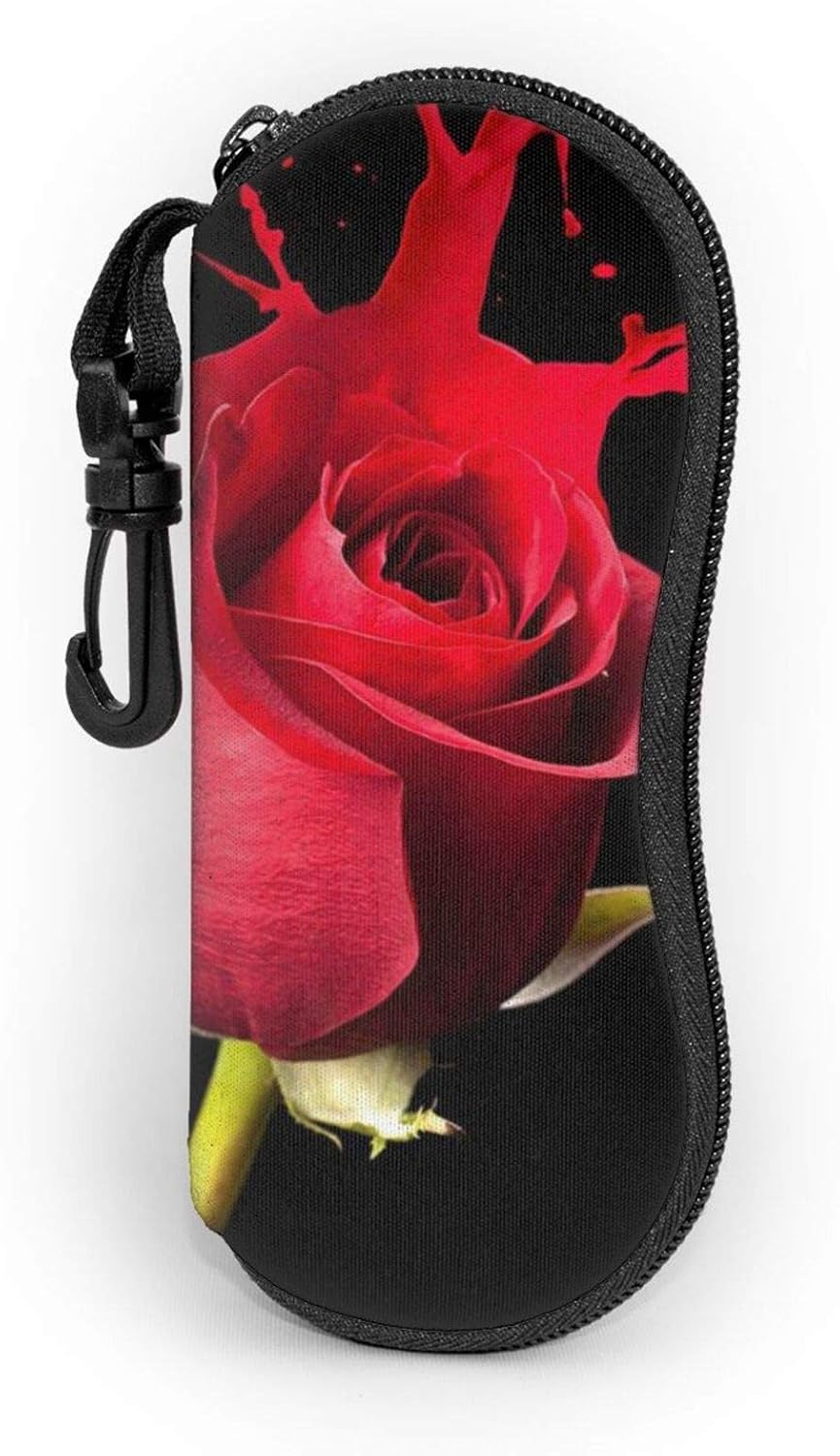 Red Rose With Red Splashes Sunglasses Soft Case Glasses Case For Women