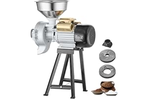 Uargd Electric Grain Mill Grinder, 3000W Spice Grinder with Funnel, Adjustable Powder Machine for Dry and Wet Grinding, Heavy