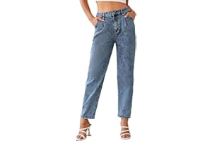 EVALESS High Waisted Baggy Cargo Jeans for Women Casual Loose Cropped Y2k Denim Pants
